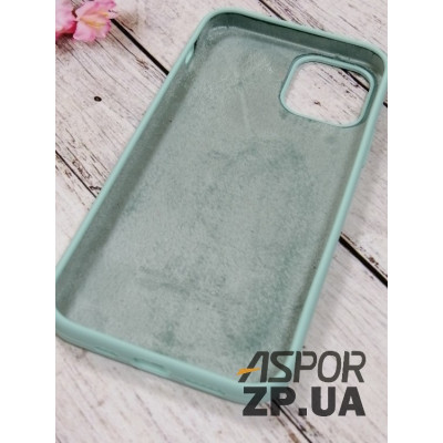 Накладка (з мікрофіброю) Silk Original Full Cover для iPhone 12/12 Pro 6.1`- №47 бірюзовий