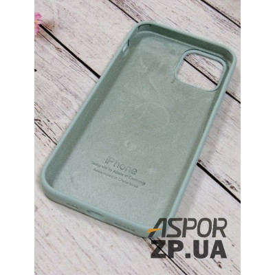Накладка (з мікрофіброю) Silk Original Full Cover для iPhone 12/12 Pro 6.1`- №17 блідо- бірюзовий