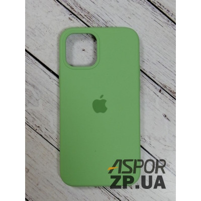 Накладка (з мікрофіброю) Silk Original Full Cover для iPhone 12/12 Pro 6.1`- №1 м`ятно- зелений Накладка (з мікрофіброю) Silk Original Full Cover для iPhone 12/12 Pro 6.1`- №1 м`ятно- зелений