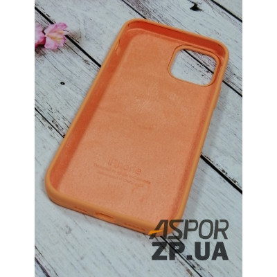 Накладка (з мікрофіброю) Silk Original Full Cover для iPhone 12/12 Pro 6.1`- №48 помаранчевий