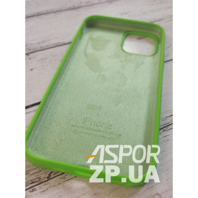 Накладка (з мікрофіброю) Silk Original Full Cover для iPhone 12/12 Pro 6.1`- №31 салатовий
