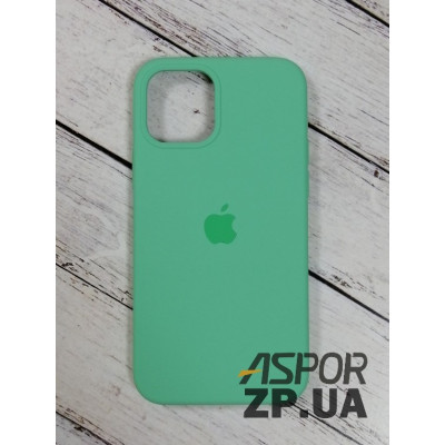 Накладка (з мікрофіброю) Silk Original Full Cover для iPhone 12/12 Pro 6.1`- №51 світло- зелений Накладка (з мікрофіброю) Silk Original Full Cover для iPhone 12/12 Pro 6.1`- №51 світло- зелений