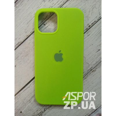 Накладка (з мікрофіброю) Silk Original Full Cover для iPhone 12/12 Pro 6.1`- №40 світло- салатовий Накладка (з мікрофіброю) Silk Original Full Cover для iPhone 12/12 Pro 6.1`- №40 світло- салатовий