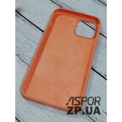 Накладка (з мікрофіброю) Silk Original Full Cover для iPhone 12/12 Pro 6.1`- №58 темно- оранжевий