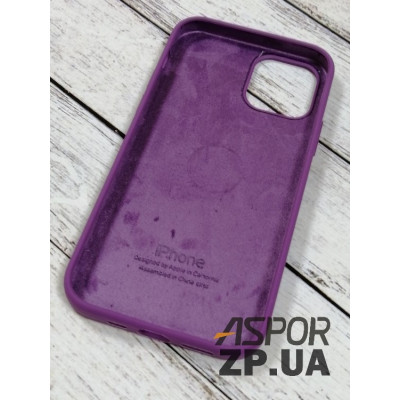 Накладка (з мікрофіброю) Silk Original Full Cover для iPhone 12/12 Pro 6.1`- темно- фіолетовий
