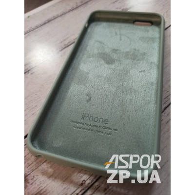 Накладка (з мікрофіброю) Silk Original Full Cover для iPhone 6 Plus/6S Plus- №17 блідо- бірюзовий