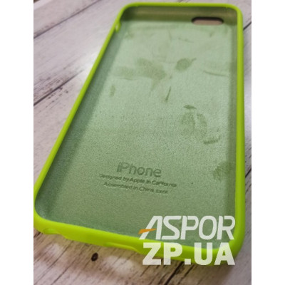 Накладка (з мікрофіброю) Silk Original Full Cover для iPhone 6 Plus/6S Plus- №40 світло- салатовий