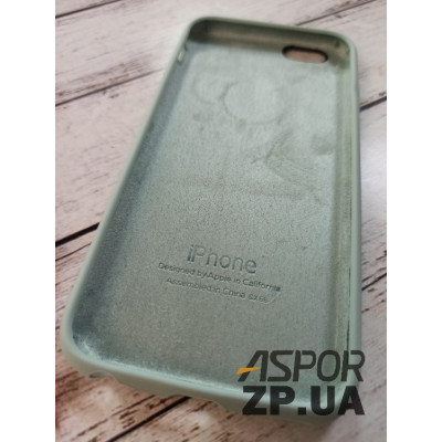 Накладка (з мікрофіброю) Silk Original Full Cover для iPhone 6/6S- блідо-бірюзовий