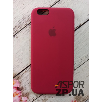Накладка (з мікрофіброю) Silk Original Full Cover для iPhone 6/6S- світло-бордовий