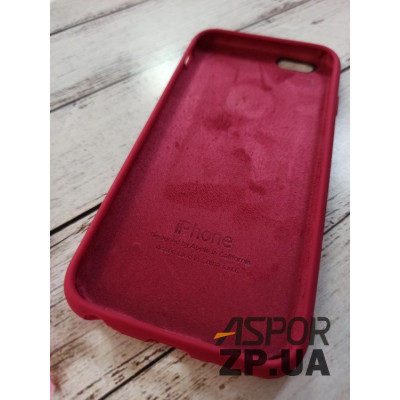 Накладка (з мікрофіброю) Silk Original Full Cover для iPhone 6/6S- світло-бордовий