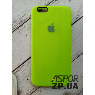 Накладка (з мікрофіброю) Silk Original Full Cover для iPhone 6/6S- світло-салатовий