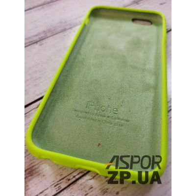 Накладка (з мікрофіброю) Silk Original Full Cover для iPhone 6/6S- світло-салатовий