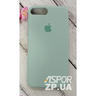 Накладка (з мікрофіброю) Silk Original Full Cover для iPhone 7 Plus/8 Plus- блідо- бірюзовий