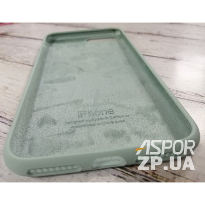 Накладка (з мікрофіброю) Silk Original Full Cover для iPhone 7 Plus/8 Plus- блідо- бірюзовий