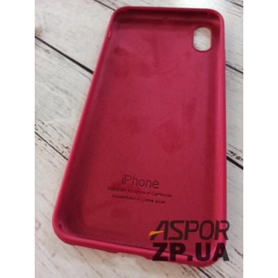 Накладка (з мікрофіброю) Silk Original Full Cover для iPhone XS Max- №35 світло- бордовий