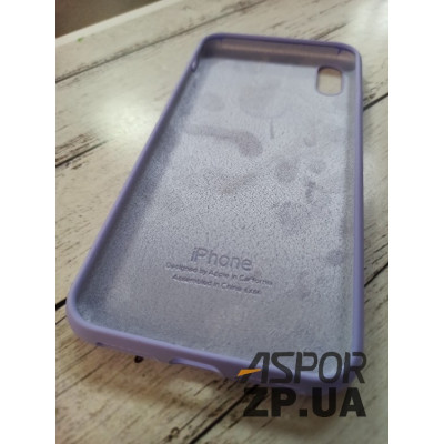 Накладка (з мікрофіброю) Silk Original Full Cover для iPhone XS Max- бузковий