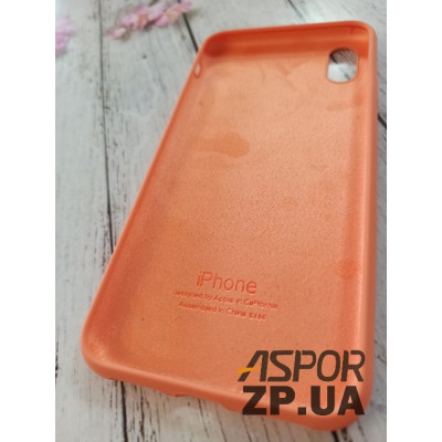 Накладка (з мікрофіброю) Silk Original Full Cover для iPhone XS Max- №58 темно- помаранчевий