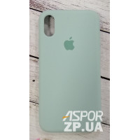 Накладка (з мікрофіброю) Silk Original Full Cover для iPhone X / XS- блідо-бірюзовий
