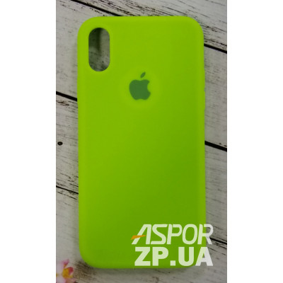 Накладка (з мікрофіброю) Silk Original Full Cover для iPhone X / XS- світло-салатовий Накладка (з мікрофіброю) Silk Original Full Cover для iPhone X / XS- світло-салатовий