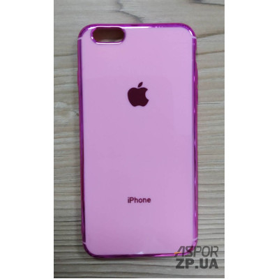 Накладка кольорова з окантовкою для iPhone 6 Plus- рожевий