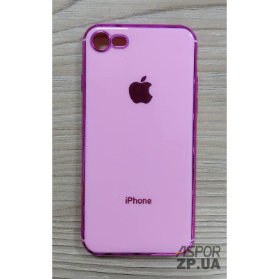 Накладка кольорова з окантовкою для iPhone 7/8- рожевий