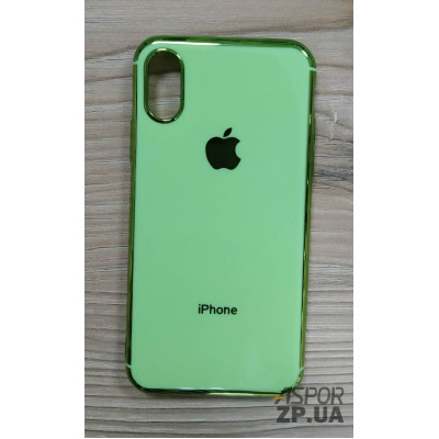 Накладка кольорова з окантовкою для iPhone X/XS- зелений