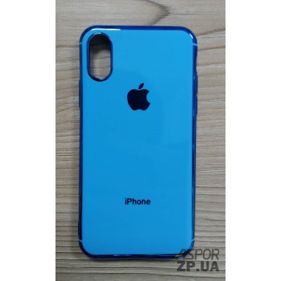 Накладка кольорова з окантовкою для iPhone X/XS- синій