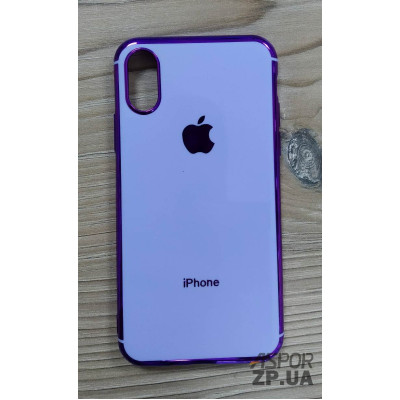 Накладка кольорова з окантовкою для iPhone X/XS- фіолетовий