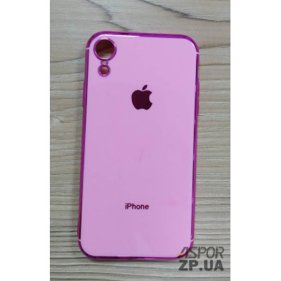 Накладка кольорова з окантовкою для iPhone XR- рожевий