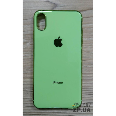 Накладка кольорова з окантовкою для iPhone XS Max- зелений