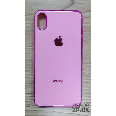 Накладка кольорова з окантовкою для iPhone XS Max- рожевий
