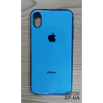 Накладка кольорова з окантовкою для iPhone XS Max- синій