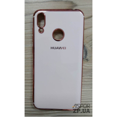 Накладка кольорова з окантовкою для Huawei Y7 2019- рожеве золото