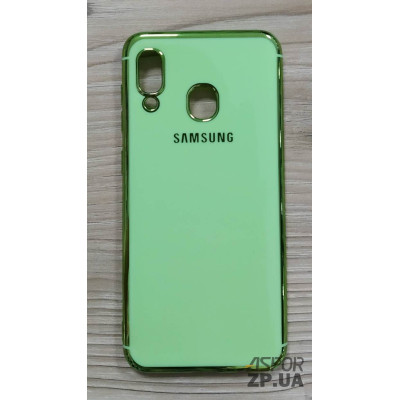 Накладка кольорова з окантовкою для Samsung A20/A205/A30/A305- зелений