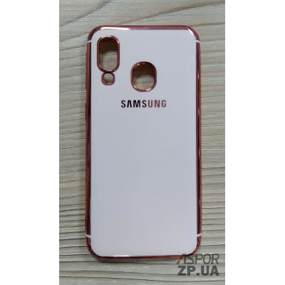 Накладка кольорова з окантовкою для Samsung A40/A405- рожеве золото