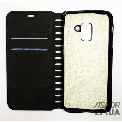 Чохол-книжка Leather Folio для Samsung A8 2018/A530- чорний