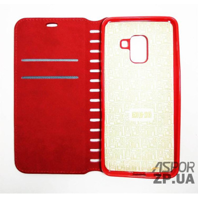 Чохол-книжка Leather Folio для Samsung A8 2018/A530- червоний