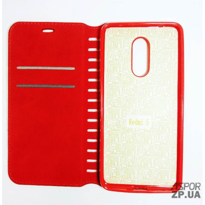 Чохол-книжка Leather Folio для Xiaomi Redmi 5- червоний