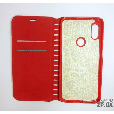 Чохол-книжка Leather Folio для Xiaomi Redmi Note 6 Pro- червоний