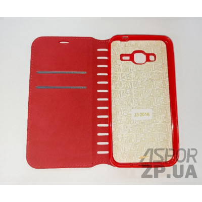 Чохол-книжка Leather Folio для Samsung J320/J3 2016- червоний