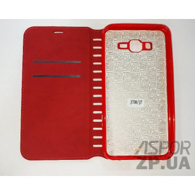 Чохол-книжка Leather Folio для Samsung J700/J7 2015- червоний