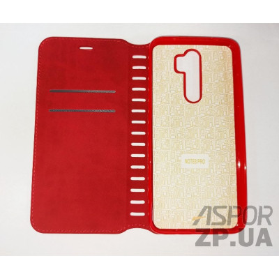 Чохол-книжка Leather Folio для Xiaomi Redmi Note 8 Pro- червоний