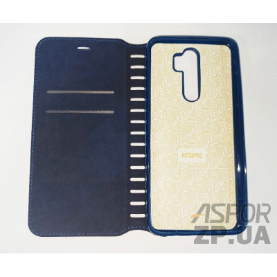 Чохол-книжка Leather Folio для Xiaomi Redmi Note 8 Pro- синій