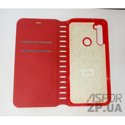 Чохол-книжка Leather Folio для Xiaomi Redmi Note 8- червоний