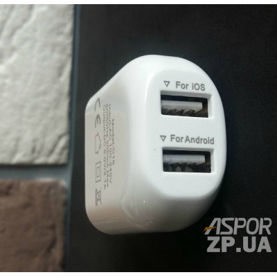 Мережевий зарядний пристрій Konfulon 2USB/2.1A (C16)- білий
