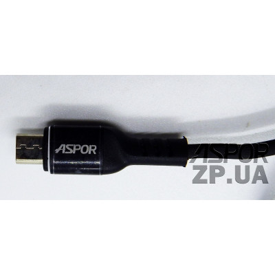 USB кабель Aspor A121 Micro 2.1A/1.2м- чорний