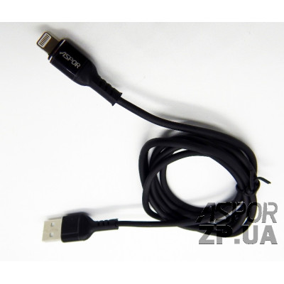 USB кабель Aspor A122 Lightning 2.1A/1.2м- чорний