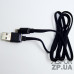 USB кабель Aspor A136 Lightning Плоский Nylon 2.4A/1.2м- чорний