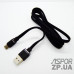 USB кабель Aspor A137 Type-C Плоский Nylon 2.4A/1.2м- чорний