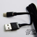 USB кабель Aspor A137 Type-C Плоский Nylon 2.4A/1.2м- чорний